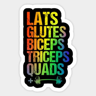 LGBTQ Weightlifting Lats Glutes Biceps Triceps Quads squad Sticker